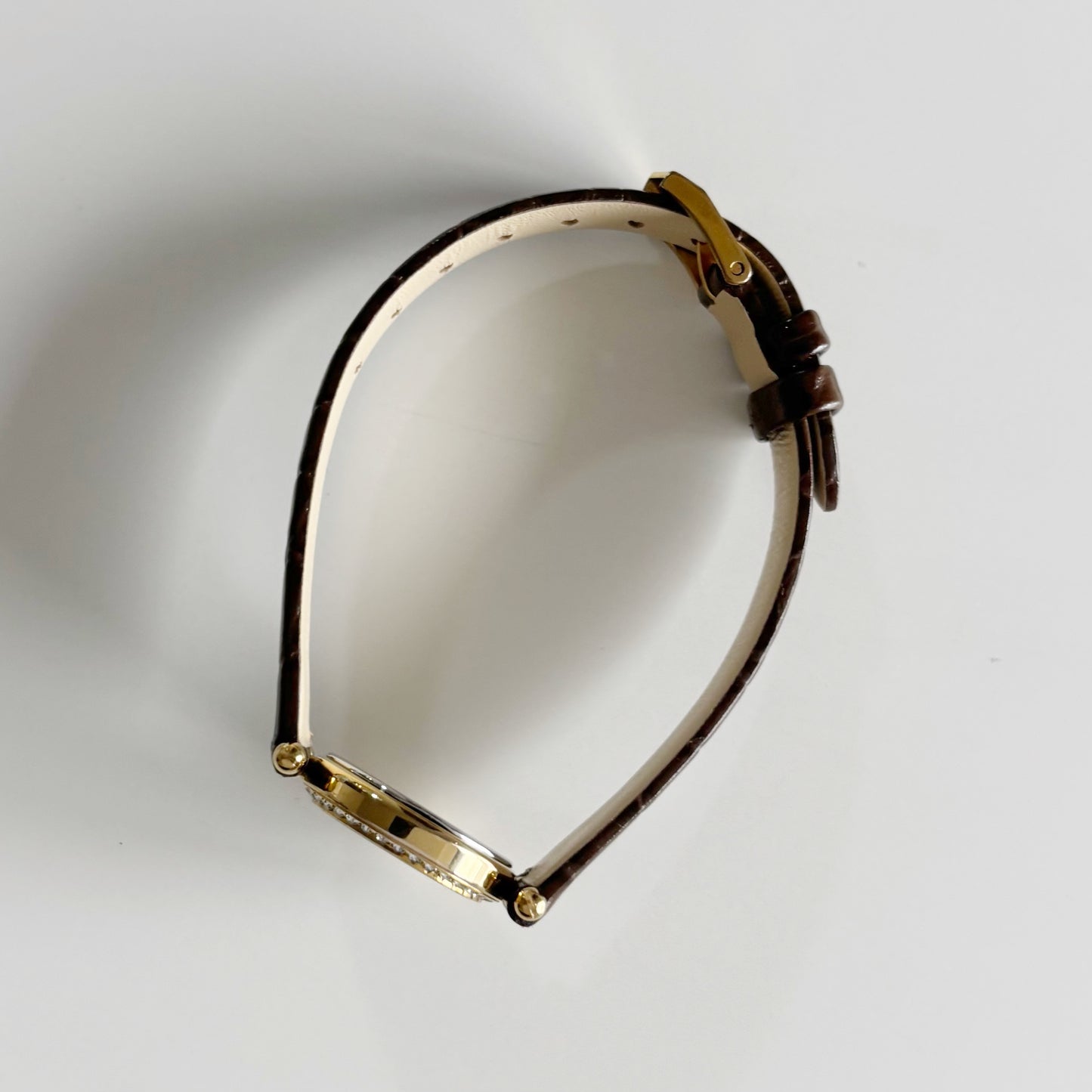 Dior 1990s Seashell Round Dial Gold Plated Watch