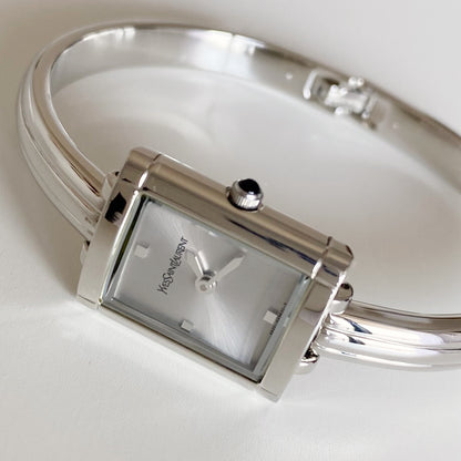 Yves Saint Laurent 1990s  Silver Bangle Watch