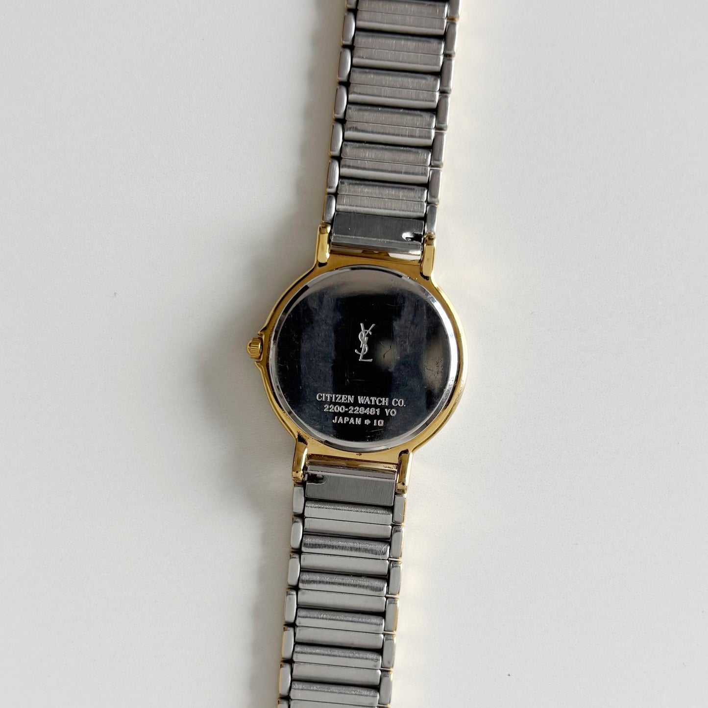 Yves Saint Laurent 1990s Round Dial Two Tone Watch