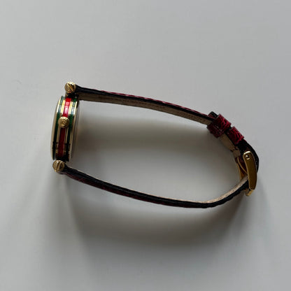 Gucci 1990s Sherry Round Dial Gold Plated Watch