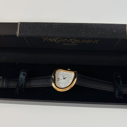 Yves Saint Laurent 1990s Heart Shaped Gold Plated Watch