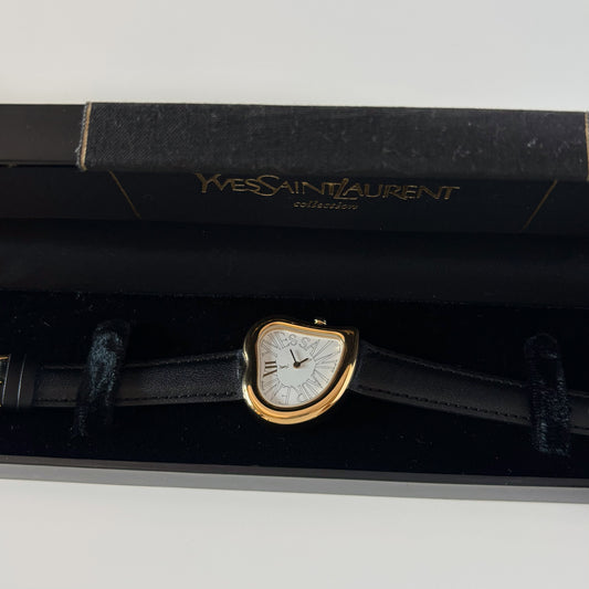 Yves Saint Laurent 1990s Heart Shaped Gold Plated Watch (8/29)