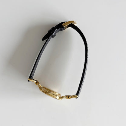 Gucci 1990s Gold Dial Gold Plated Horsebit Watch