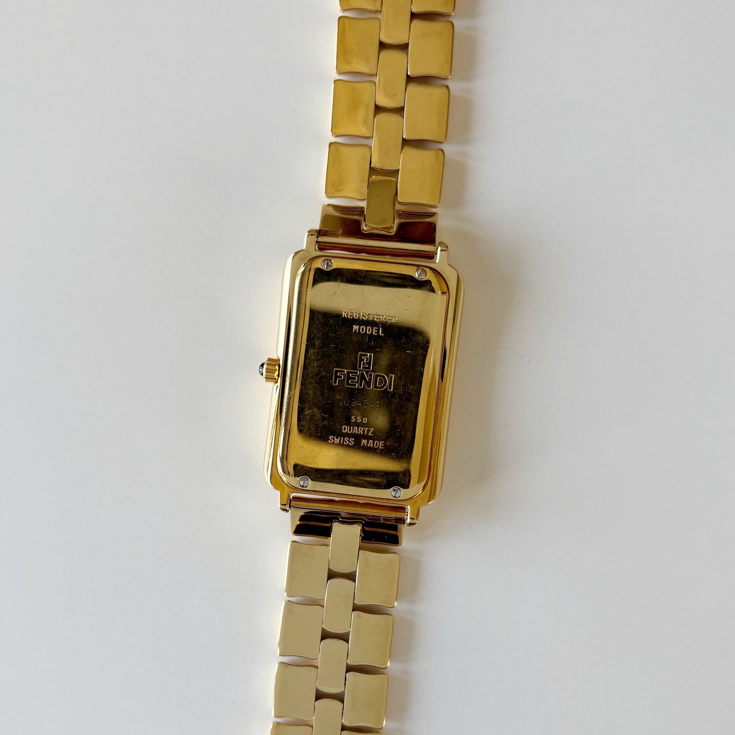 Fendi 1990s Tank Gold Plated Watch (Large)