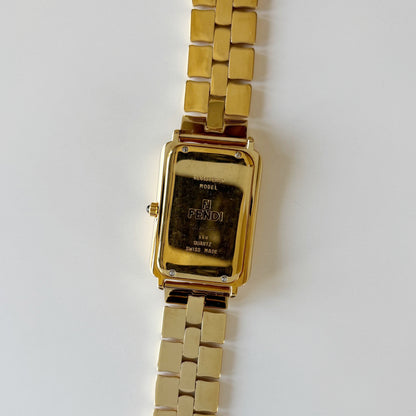 Fendi 1990s Tank Gold Plated Watch (Large)