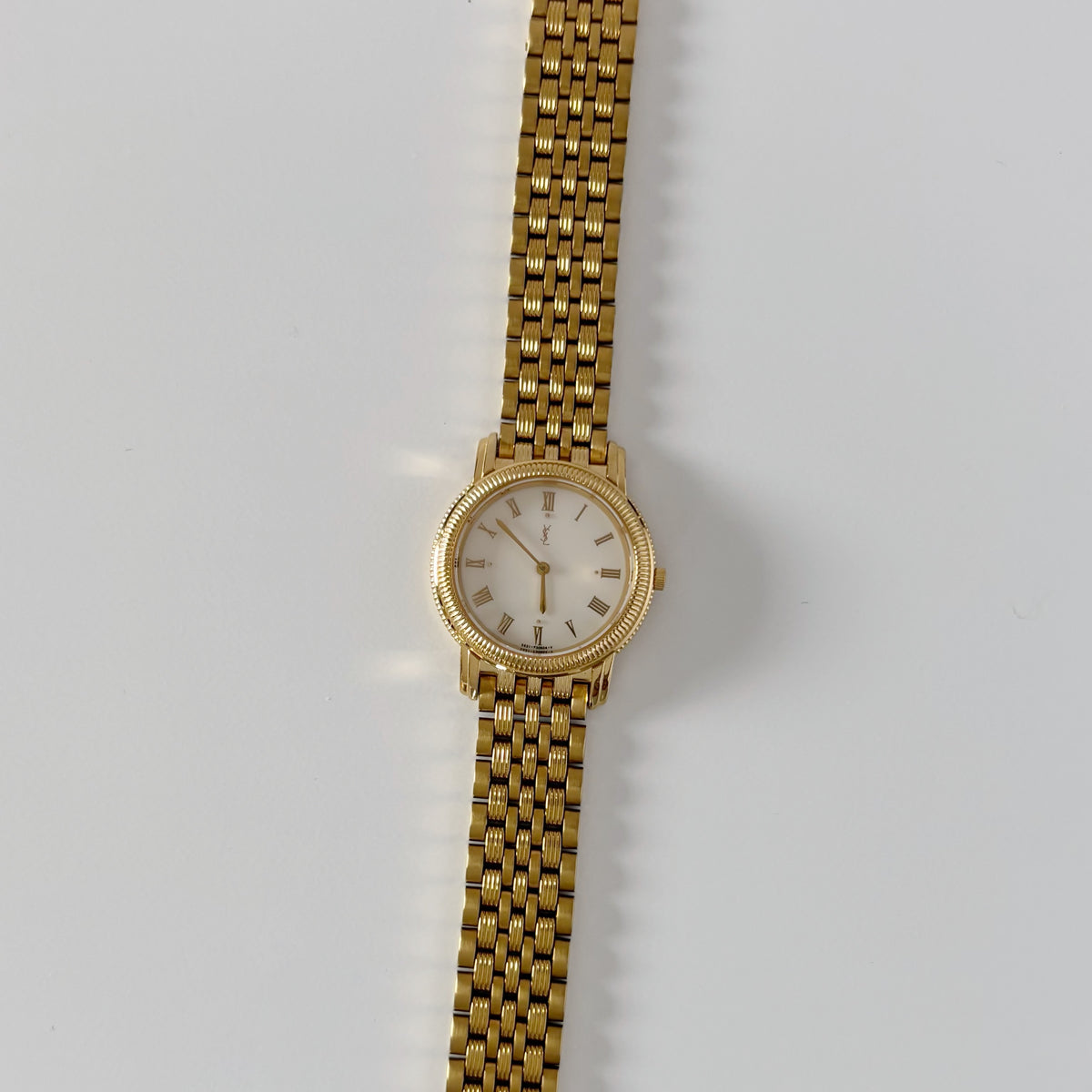 Yves Saint Laurent 1990s Round Dial Gold Plated Watch