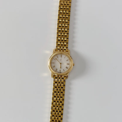 Yves Saint Laurent 1990s Round Dial Gold Plated Watch
