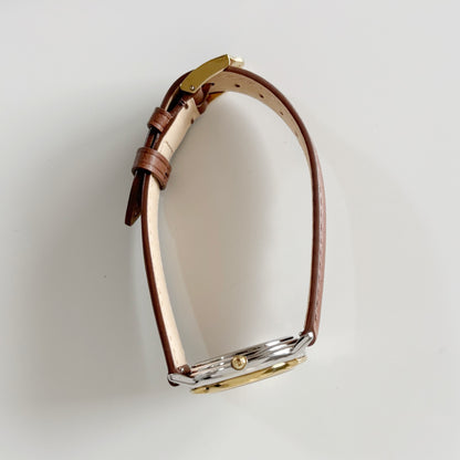 Gucci 1990s Date Round Dial Two Tone Watch (Large)