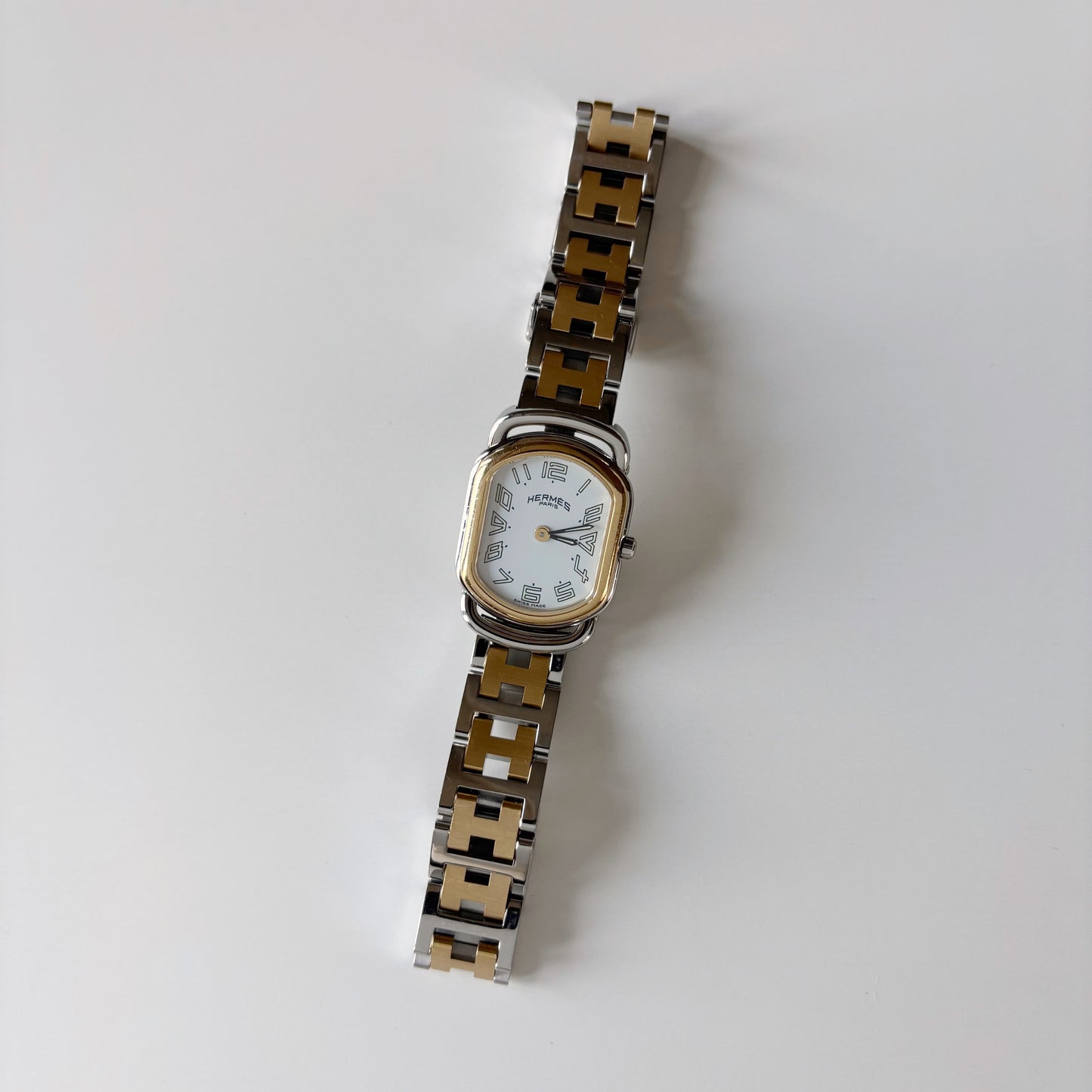 Hermes 1990s Rallye Two Tone Gold Plated Watch