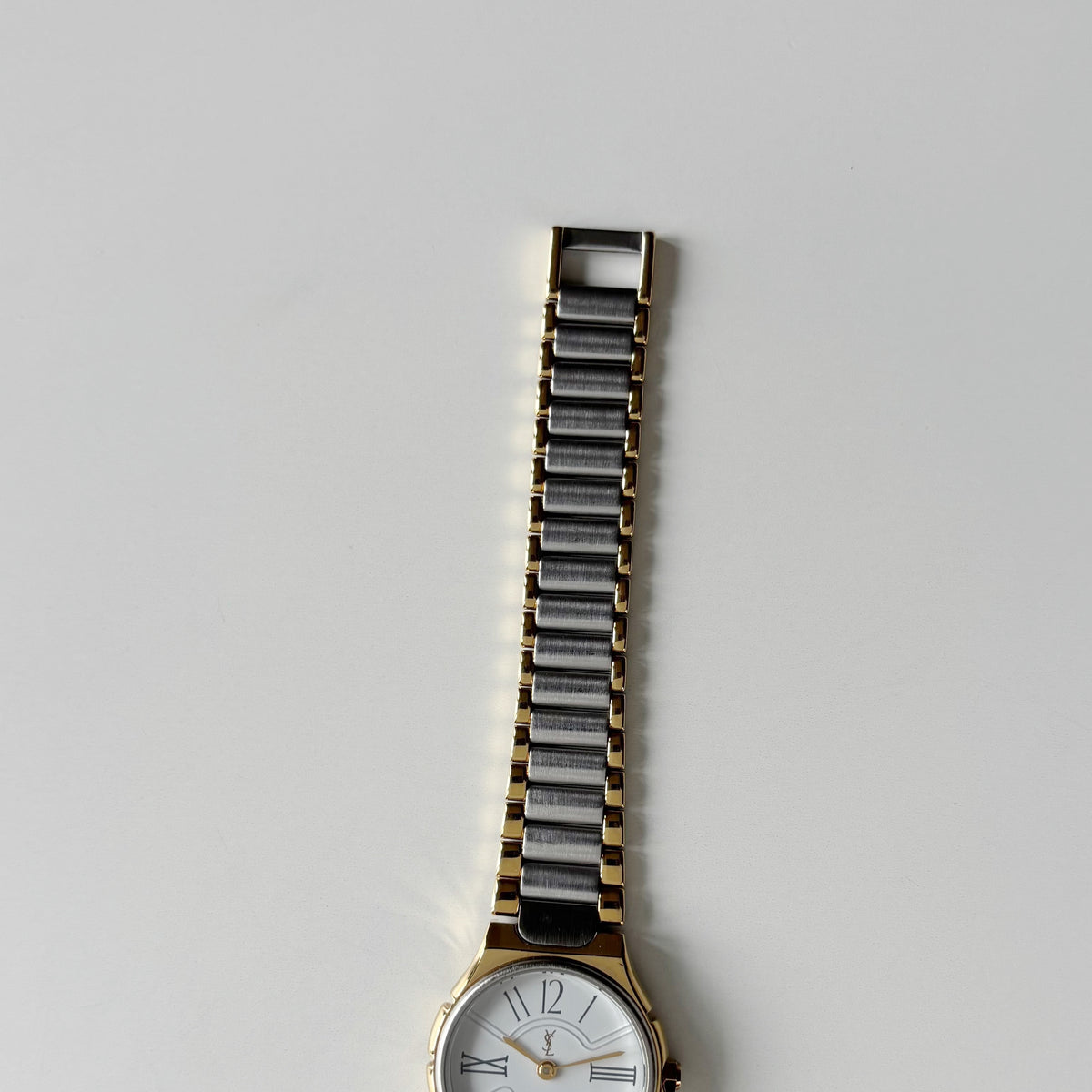 Yves Saint Laurent 1990s Round Dial Two-Tone Gold-Plated Watch