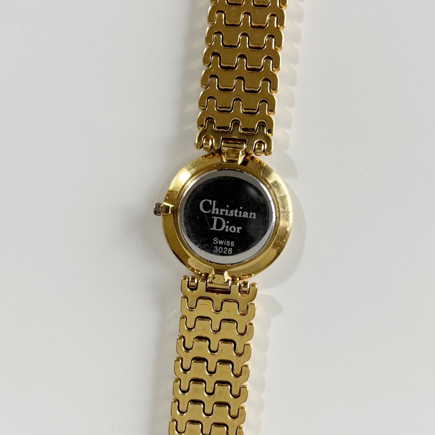 Dior 1990s Seashell Dial Round Dial Gold Plated Watch (Large)