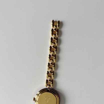 Gucci 1990s Interchangeable Bezel Gold Plated Rice Chain Watch with 6 bezels, case (160mm)