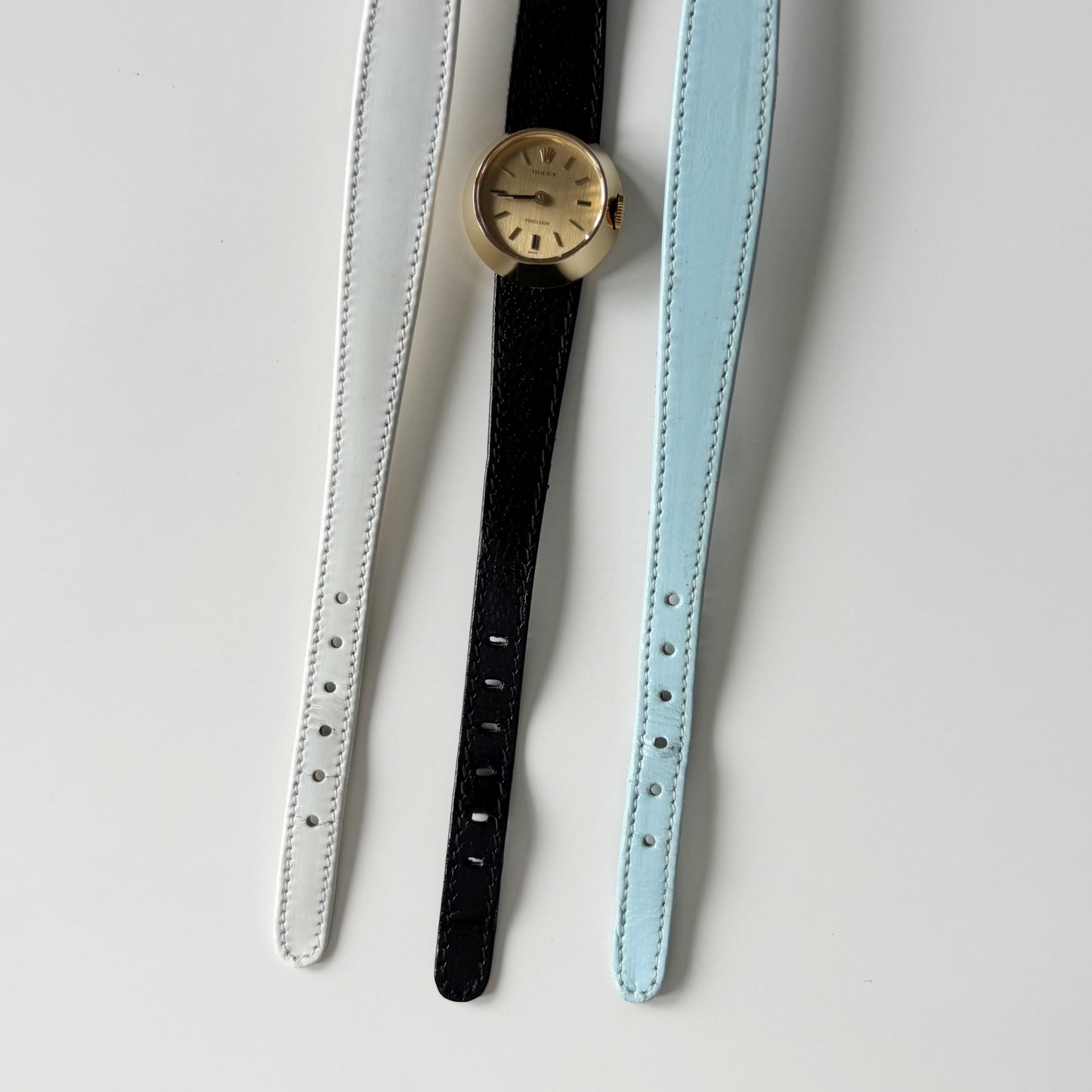 Rolex 1972 Chameleon Precision 18K Gold Case Interchangeable Strap Manual Wind Watch with straps, case