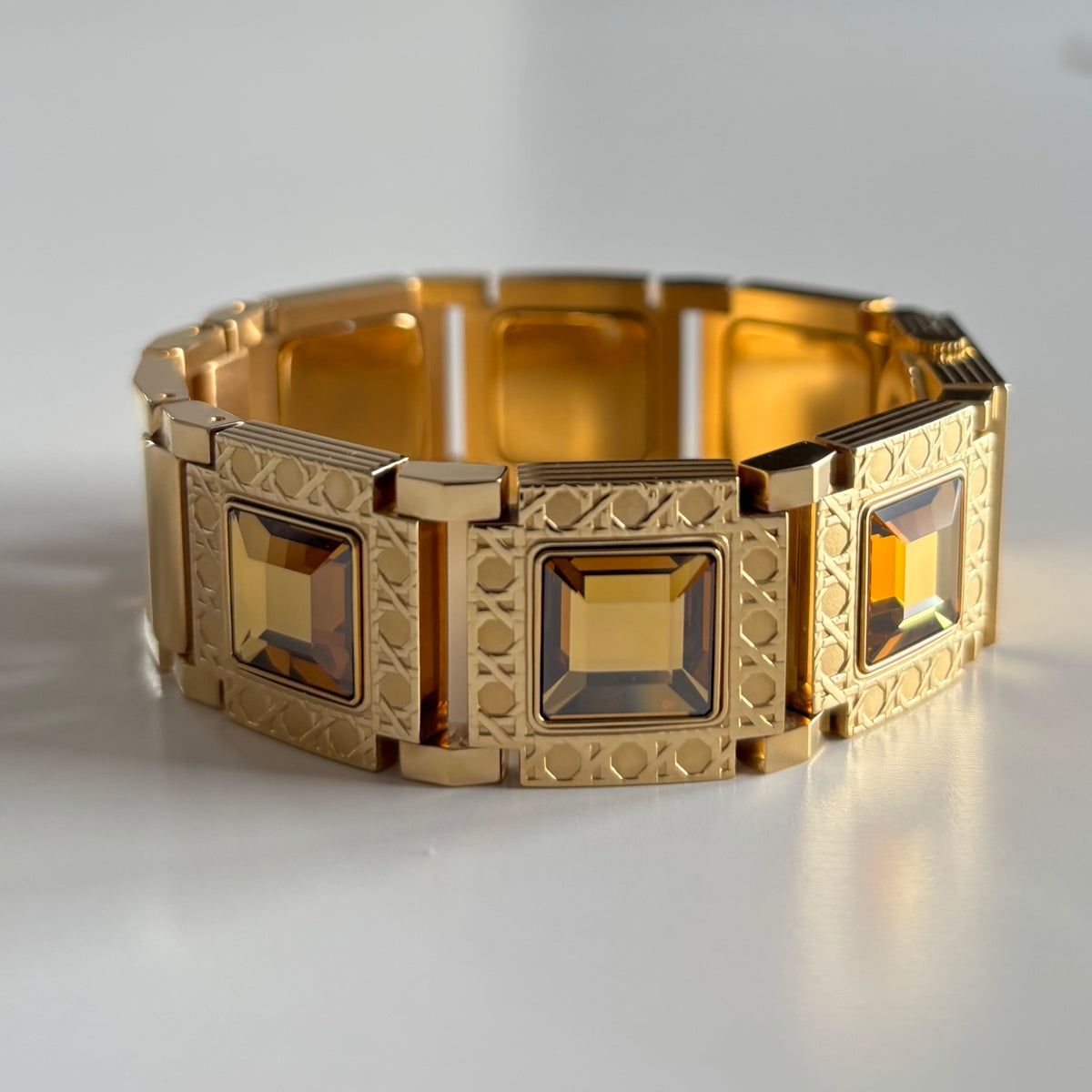 Dior 1990s Square Dial Interchangeable Strap Gold-Plated Watch