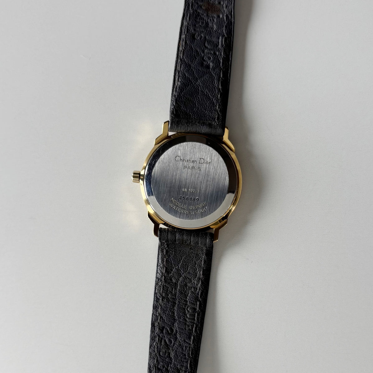 Dior 1990s Date Round Dial Gold Plated Watch