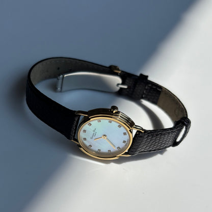 Dior 1990s Seashell Round Dial Gold Plated Watch