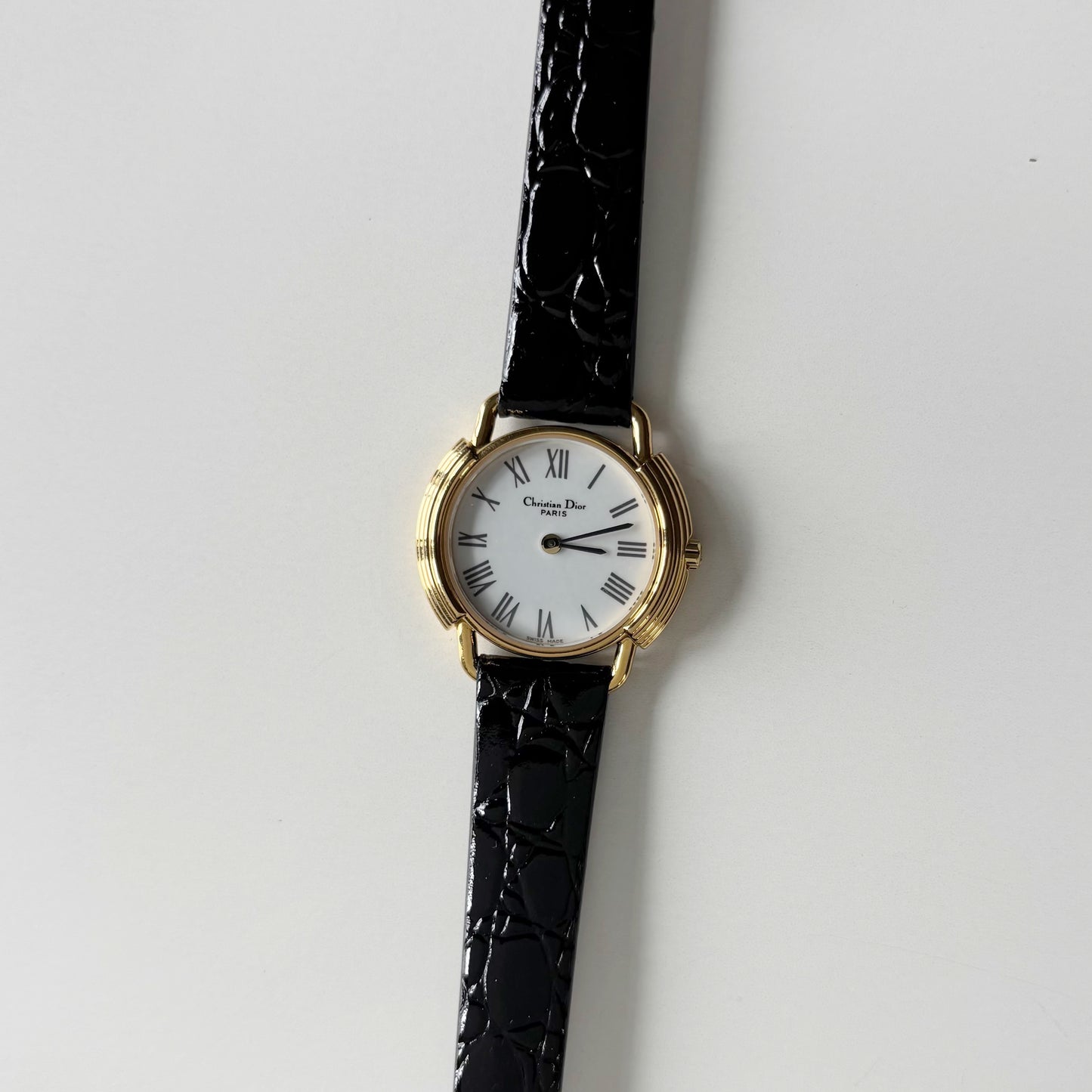 Dior 1990s Round Dial Gold Plated Watch