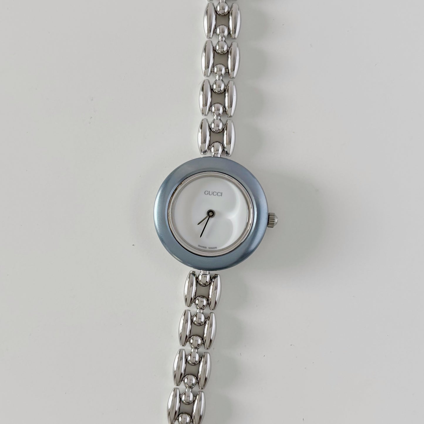 Gucci 1990s Interchangeable Bezel Stainless steel Watch with 6 bezels, case (160mm)