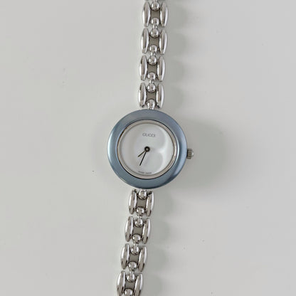 Gucci 1990s Interchangeable Bezel Stainless steel Watch with 6 bezels, case (160mm)