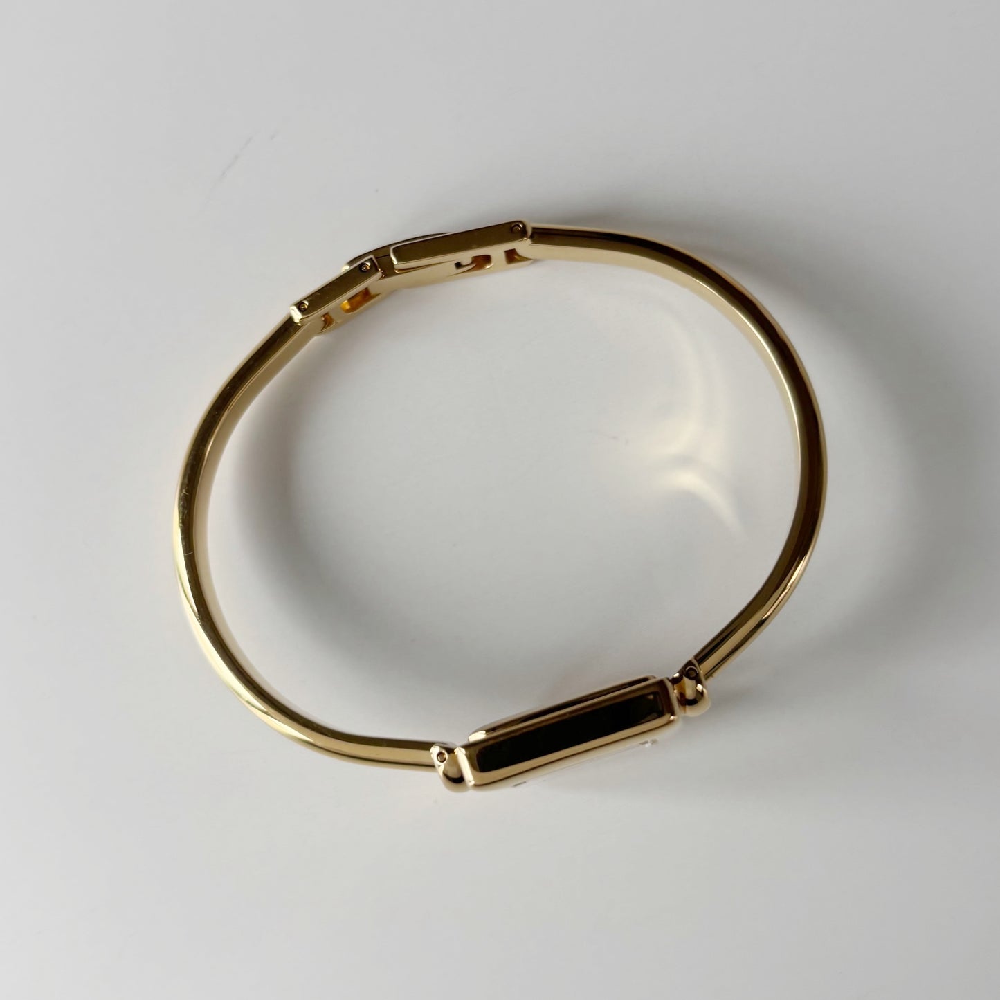 Gucci 1990s Square Dial Gold Plated Bangle Watch