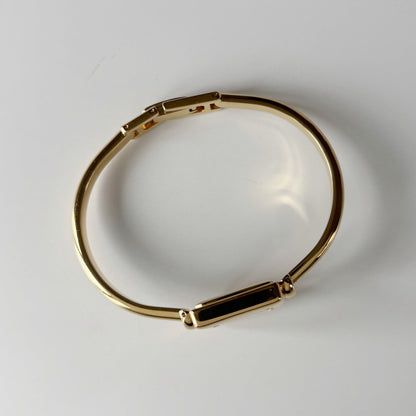 Gucci 1990s Square Dial Gold Plated Bangle Watch