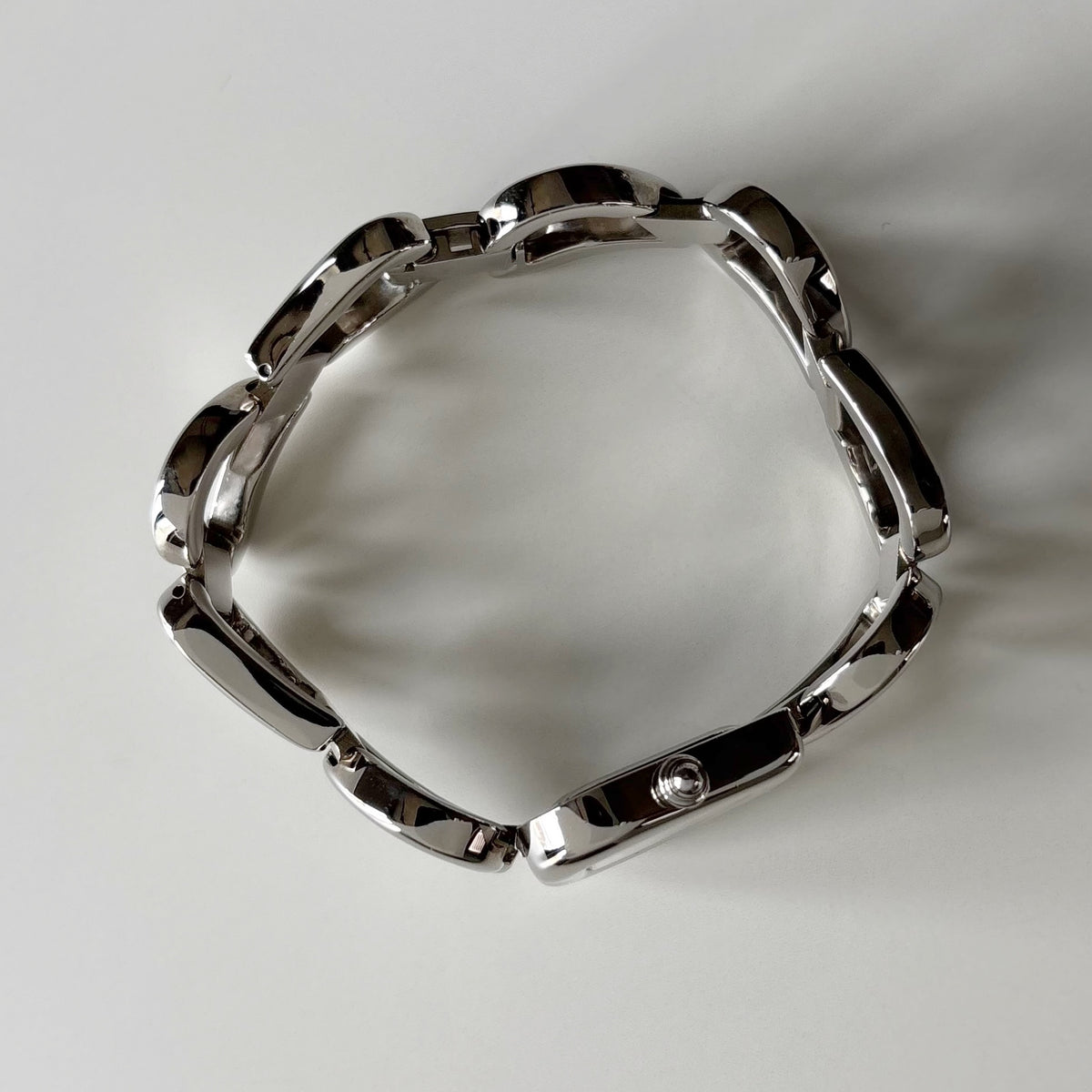 Yves Saint Laurent 1990s Heart Shaped Dial Band Silver Watch