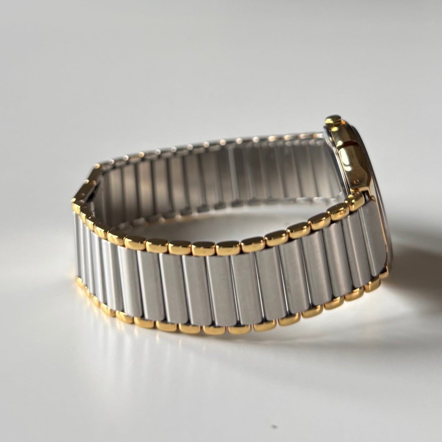 Yves Saint Laurent 1990s Round Dial Two Tone Gold Plated Watch (Large)