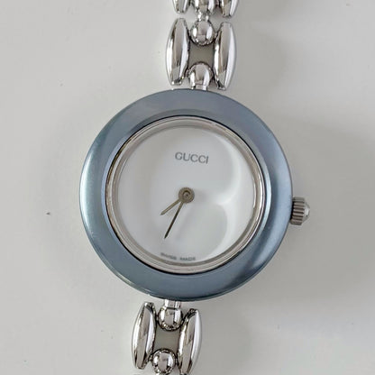 Gucci 1990s Interchangeable Bezel Stainless steel Watch with 6 bezels, case (160mm)