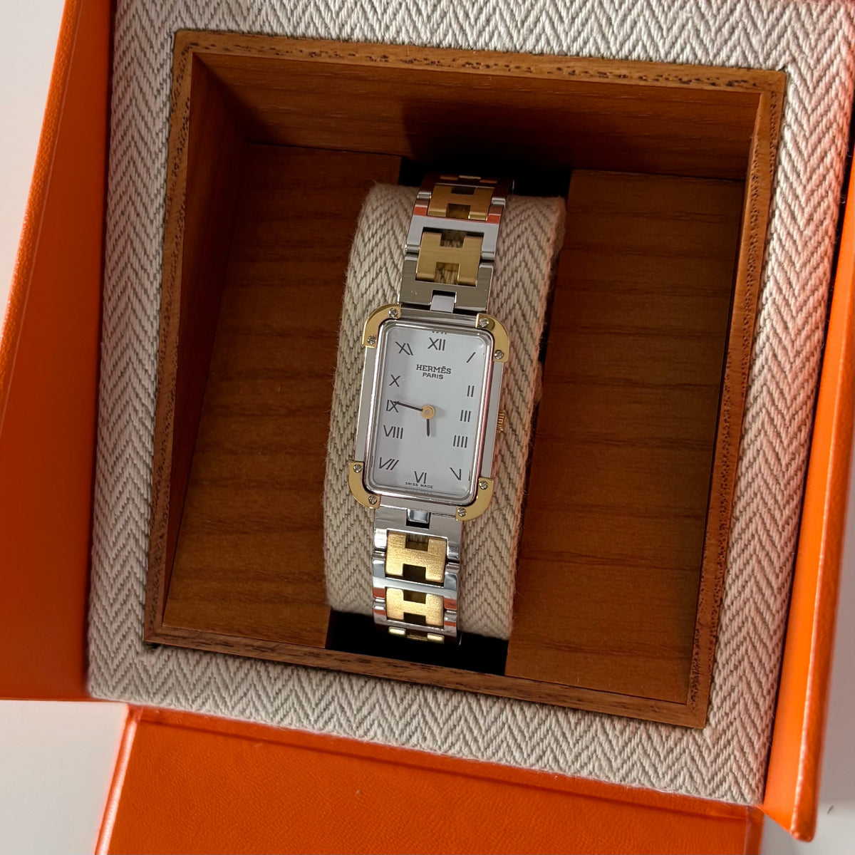Hermes 1990s Croisier Two Tone Watch