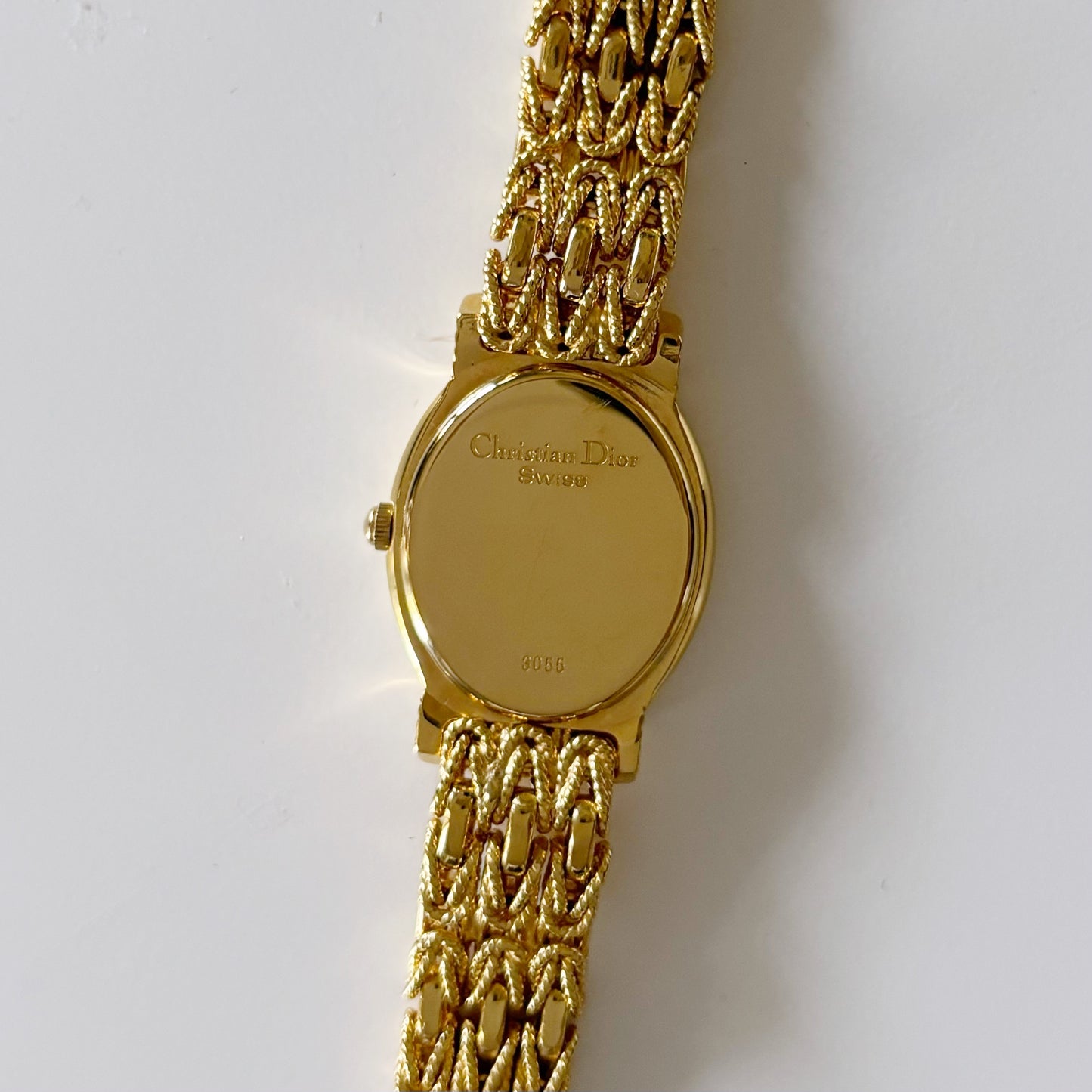 Dior 1990s Gold Plated Oval Watch