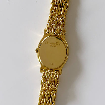 Dior 1990s Gold Plated Oval Watch