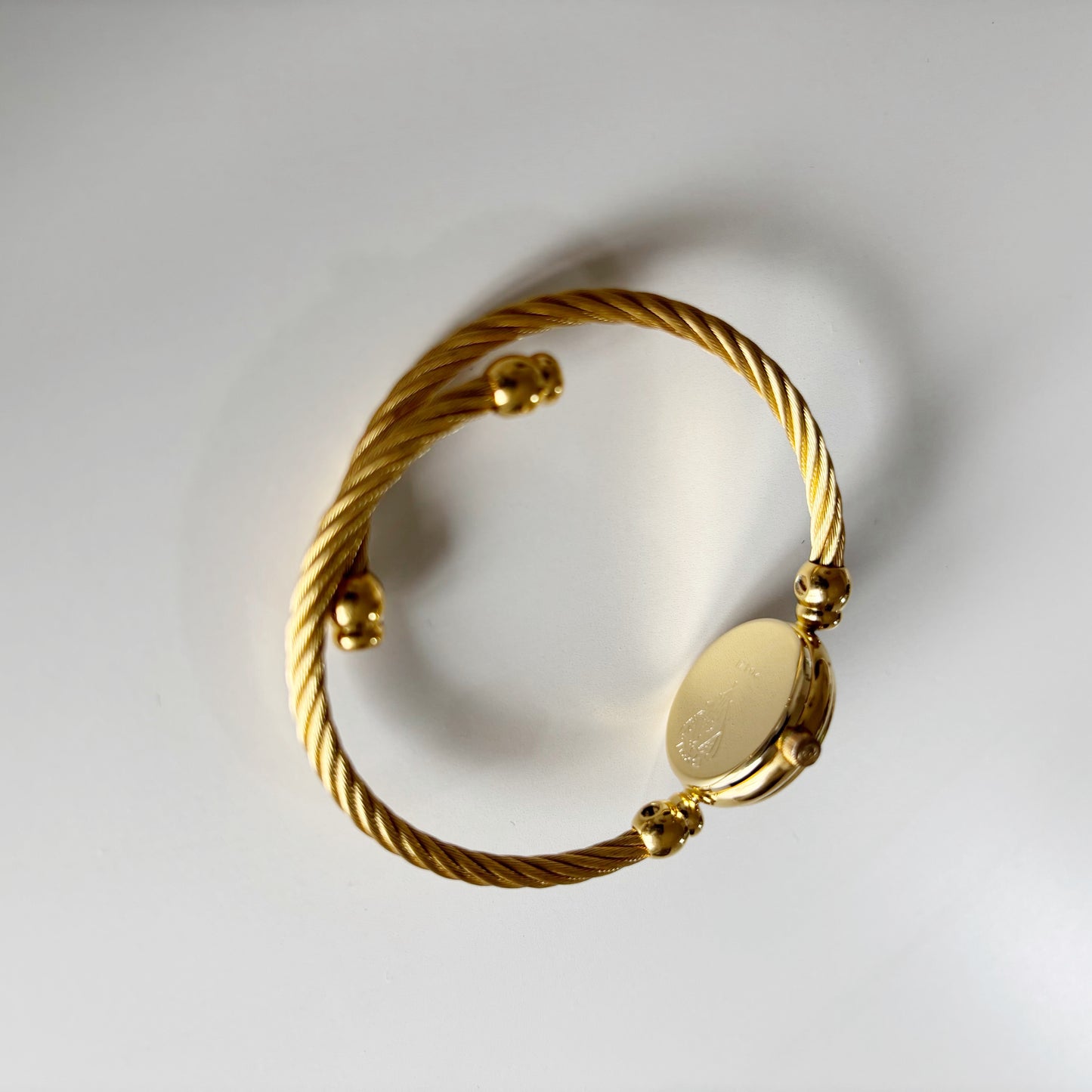 Gucci 1990s Gold Plated Cable Bangle Watch