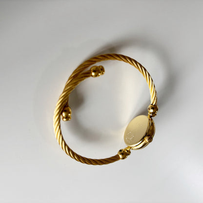 Gucci 1990s Gold Plated Cable Bangle Watch