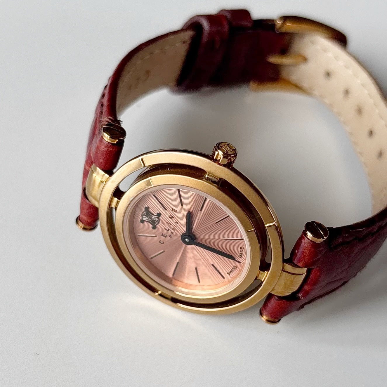 Celine Early 2000s  Round Dial Gold Plated Watch