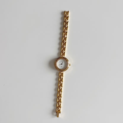 Gucci 1990s Interchangeable Bezel Gold Plated Watch with 6 bezels, case (165mm)