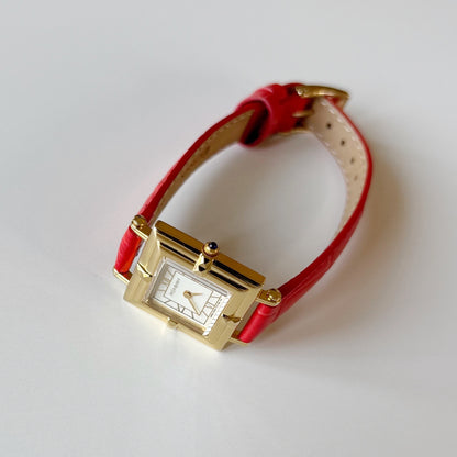 Yves Saint Laurent 1990s Square Dial Gold Plated Watch