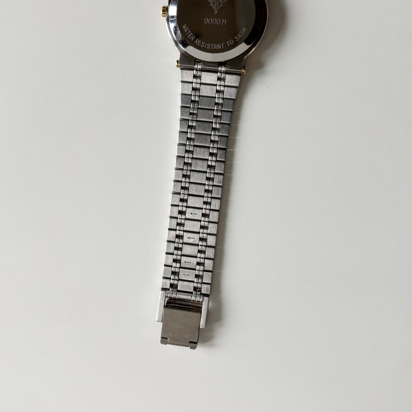 Gucci 1990s Round Dial Two Tone Gold Plated Watch (Large)