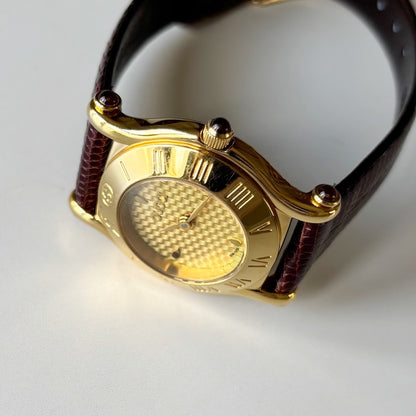 Gucci 1990s Gold Round Dial Watch