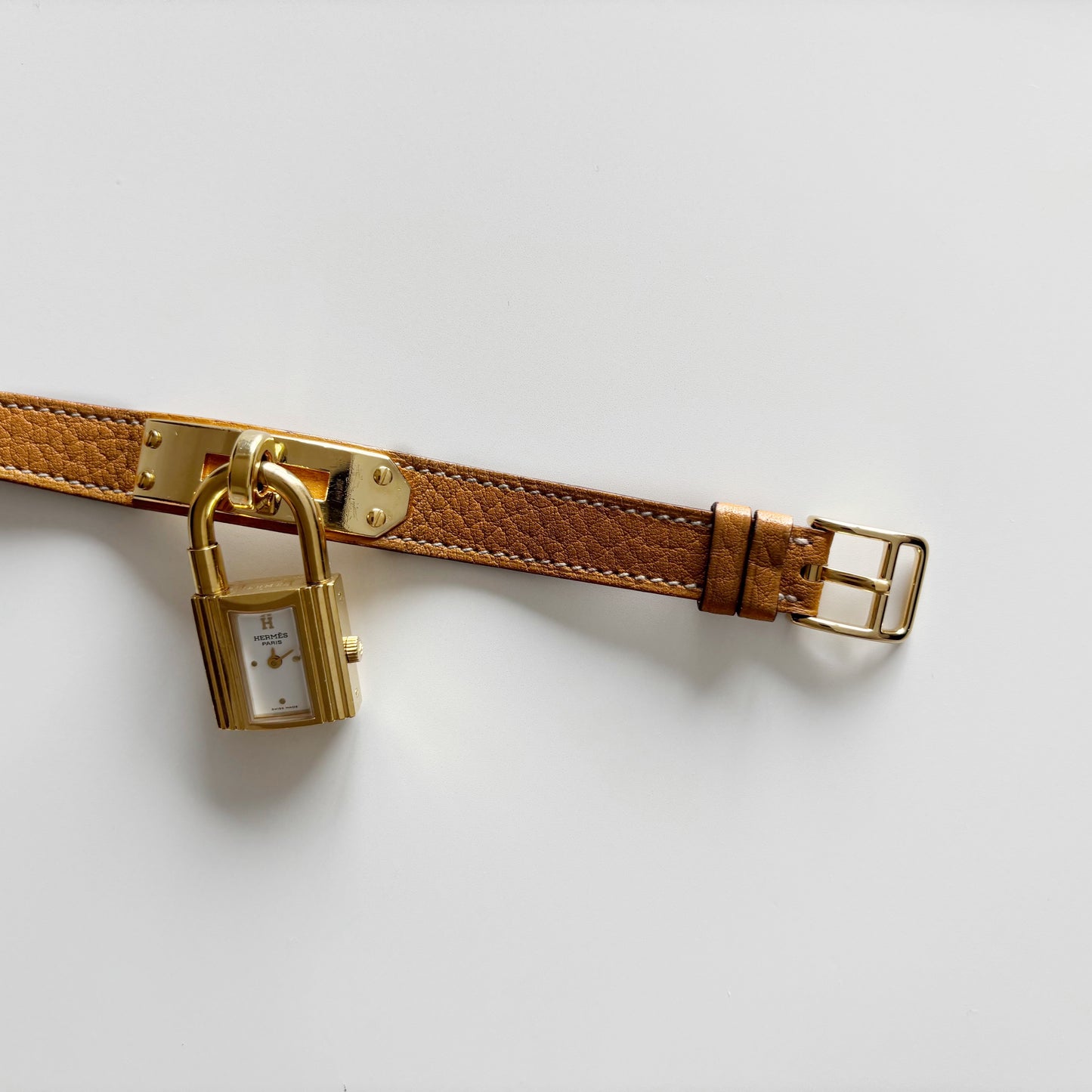 Hermes 1990s Kelly Gold Plated Watch