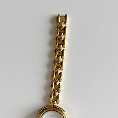 Gucci 1990s Interchangeable Bezel Gold Plated Watch with 6 bezels, case (160mm)