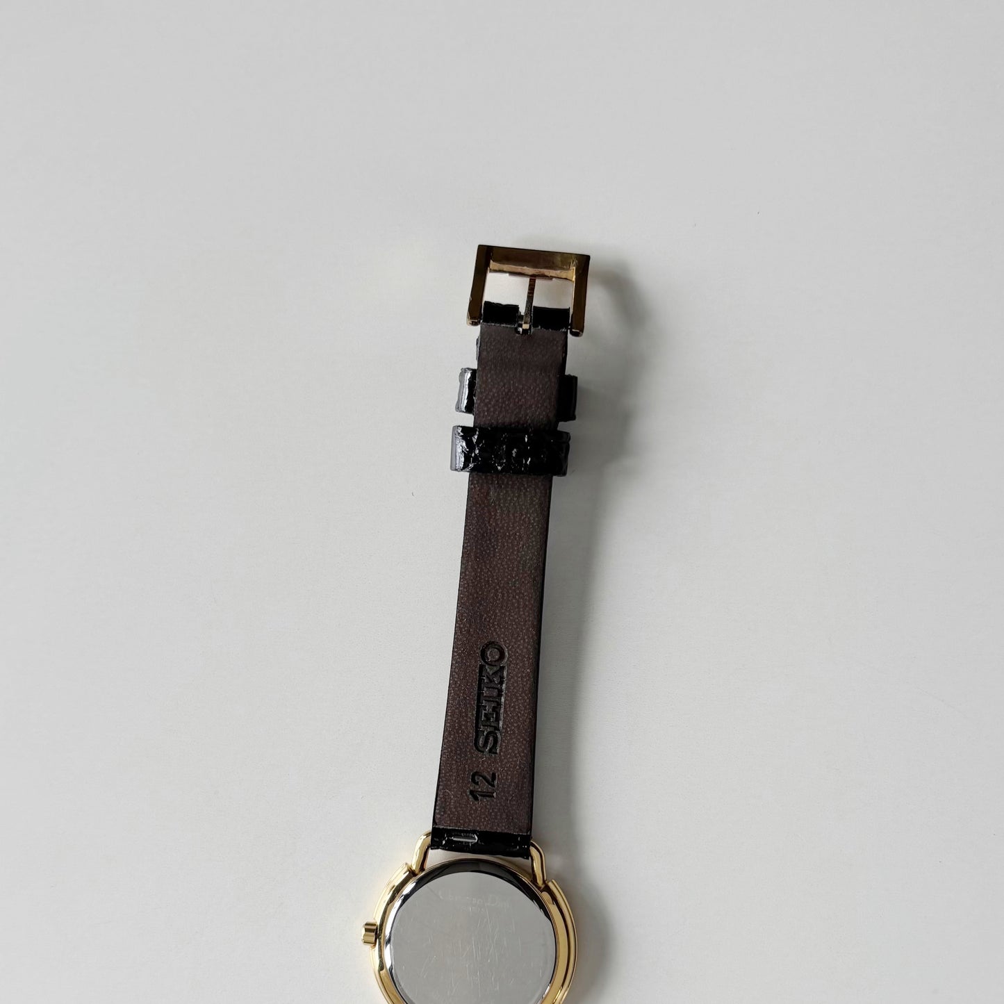 Dior 1990s Round Dial Gold Plated Watch