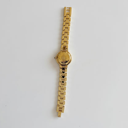 Fendi 1990s Round Dial Date Gold Plated Watch