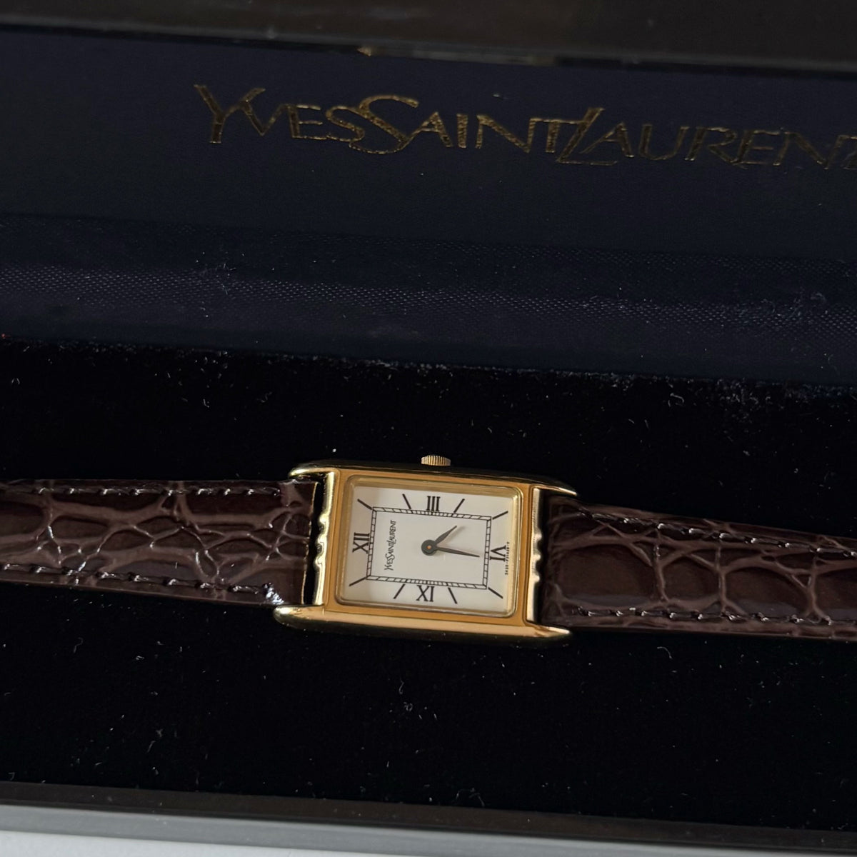 Yves Saint Laurent 1990s Tank Gold Plated Watch