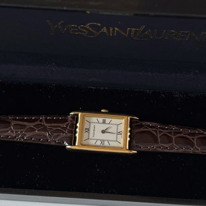 Yves Saint Laurent 1990s Tank Gold Plated Watch