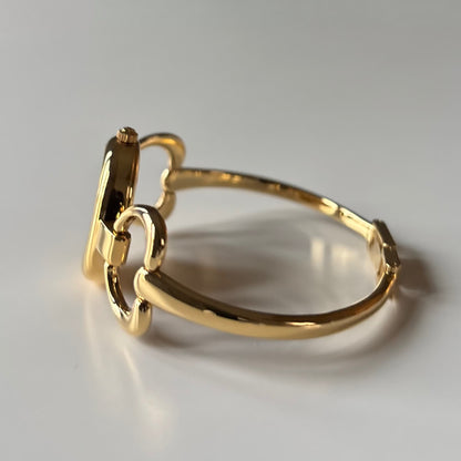 Gucci 1990s Seashell Dial Gold Plated Bangle Watch