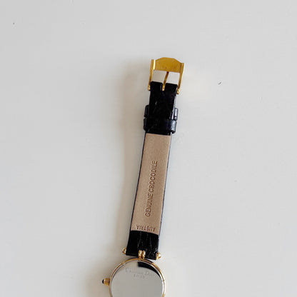 Dior 1990s Seashell Round Dial Gold Plated Watch