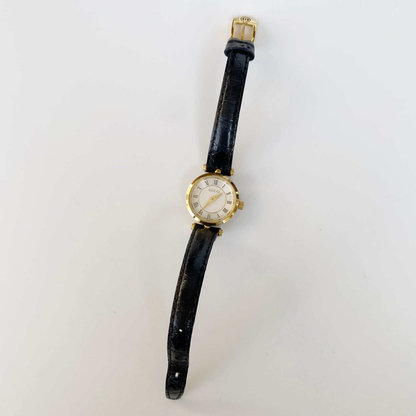 Gucci 1990s Gold Plated Round Watch