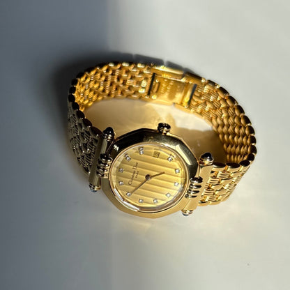 Dior 1990s Octagon Dial Gold Plated Watch