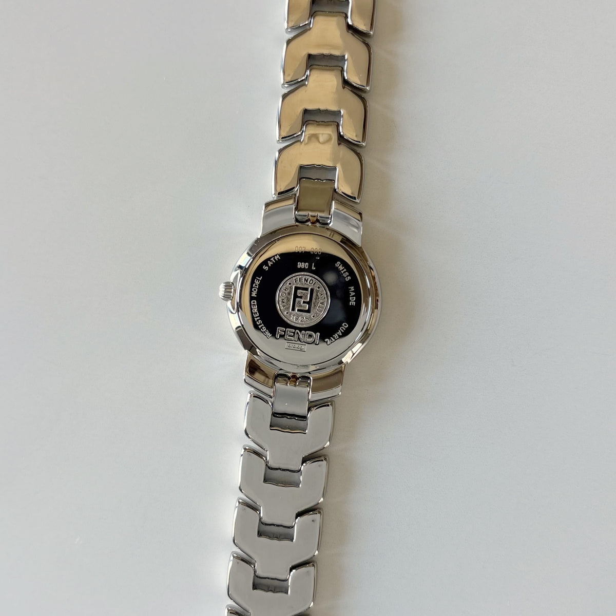 Fendi 1990s Date Round Dial Two Tone Watch
