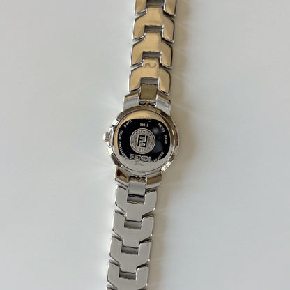 Fendi 1990s Date Round Dial Two Tone Watch